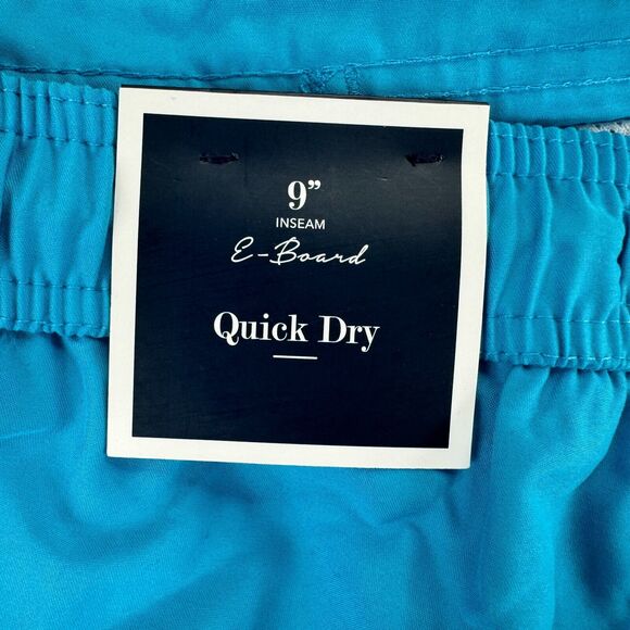 Club Room Mens Solid Quick Dry 9" E-Board Shorts Blue L - Picture 4 of 5